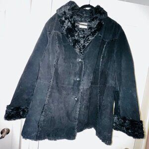 St. John's Bay Genuine Suede Penny Lane Coat Size XL / 14